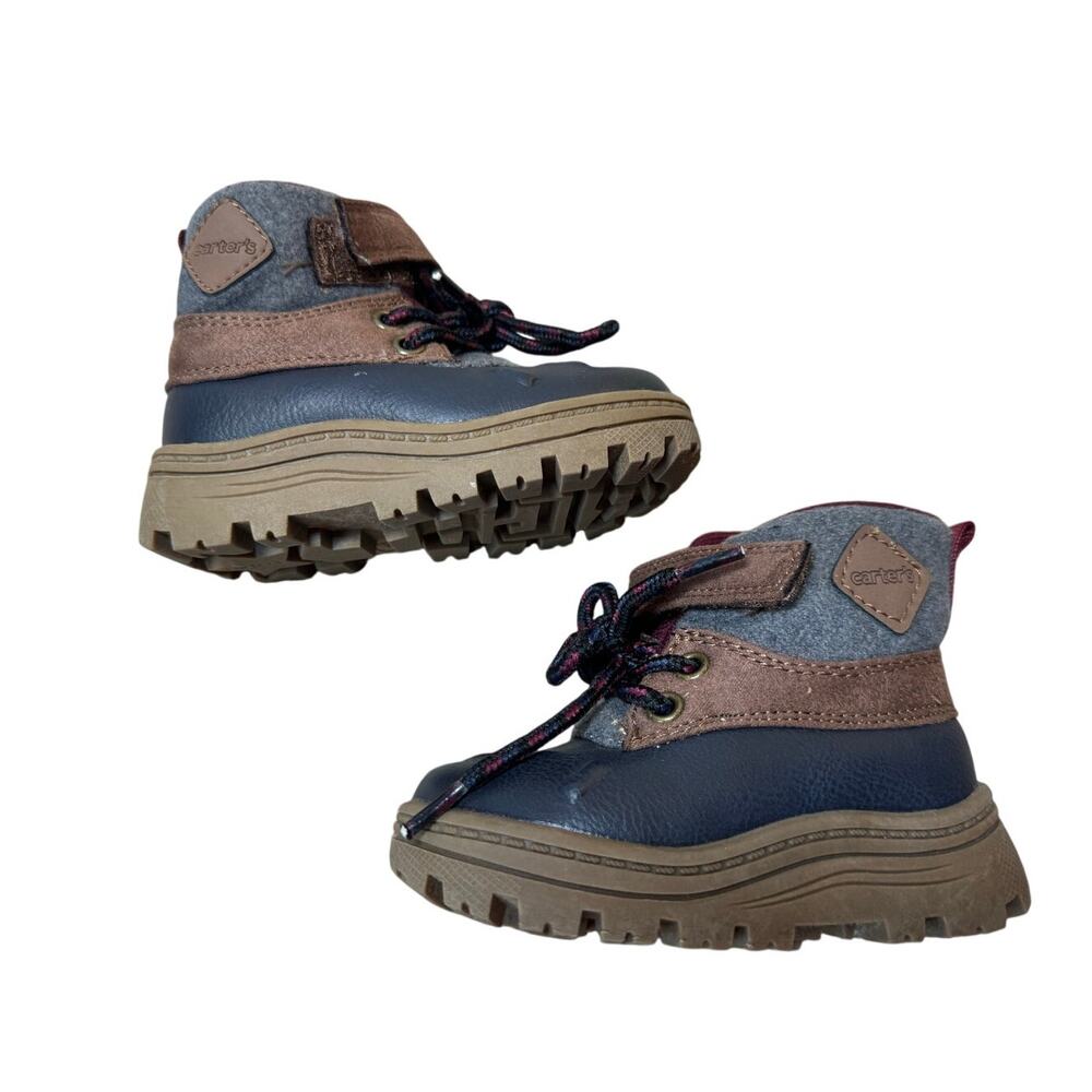 CARTERS baby/Toddler High Top boots; size 4, Brown - Picture 3 of 10